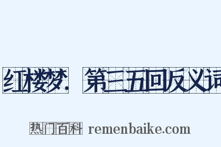 红楼梦．第三五回反义词是什么意思的图片